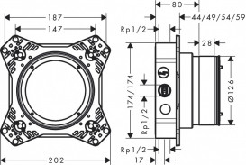 Прихована частина змішувача Hansgrohe iBox universal 2 01500180
