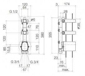 Прихована частина термостата Dornbracht Xtool з 2 вентилями хром 35 526 970 90