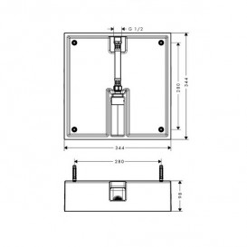Скрытая часть верхнего душа Hansgrohe коллекция Raindance E 1jet 400 мм хром 26254180
