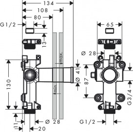 Прихована частина запірного вентиля Hansgrohe Axor One 45770180