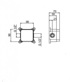 Прихована монтажна частина підлогового змішувача для ванни Vema Maira V0000400000