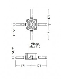Прихована монтажна частина підлогового змішувача для ванною Eurorama R4680CL