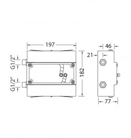 Скрытая монтажная часть настенного смесителя для раковины Eurorama Wellness Tecnobox System R4610