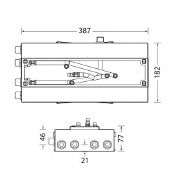 Скрытая монтажная часть настенного смесителя для ванны Eurorama Wellness R4615