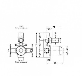Прихована монтажна частина змішувача для душу Eurorama Blog 730330C