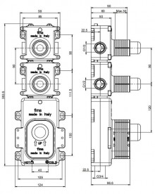 Прихована монтажна частина термостата для душа Fima Carlo Frattini 2 виходи F2462