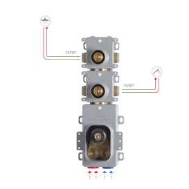 Прихована монтажна частина термостата для душа Fima Carlo Frattini 2 виходи F2462