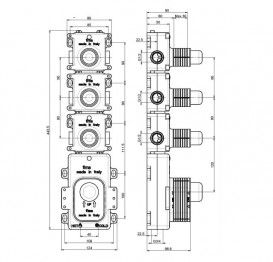 Скрытая монтажная часть термостата для душа Fima Carlo Frattini 3 выхода F2463