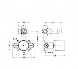 Прихована монтажна частина термостата для душа Eurorama Wellness на 3 споживача 750033QC