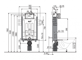 Скрытая система инсталляции AlcaPlast Renovmodul для замуровывания в стену AM115/1000
