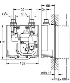 Скрытый монтажный блок смесителя для раковины Grohe Eurosmart Cosmopolitan E 36336001