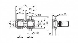 Скрытый встраиваемый корпус Hansa Matrix DN 15 однорычажный смеситель 4400 0000