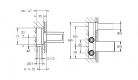 Схований вбудований корпус Hansa Vario для змішувача настінного змішувача на два отвори для раковини 5786 0100