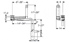 Злив для раковин Geberit Clou з важелем та кришкою клапана вертикальний випуск білий 152.051.01.1