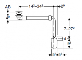 Слив для раковин Geberit ONE со свободным стоком и крышкой клапана вертикальный выпуск белый 152.089.01.1