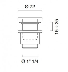 Слив для раковины Catalano без перелива латунь цвет хром 5PCSL00