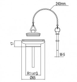 Слив для раковины Tres без водослива с пробкой на цепочке хром 13463910