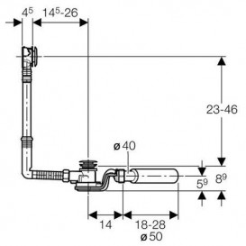 Злив для ванни Geberit з кнопкою зливу хром 150.755.21.6