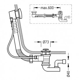 Злив для ванни Tres з переливом хром 134846