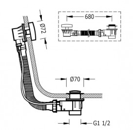 Слив для ванны Tres с переливом хром 13453410