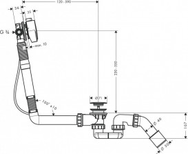 Слив-перелив для нестандартных ванн Hansgrohe Axor Exafill S с наполнением хром 58317000