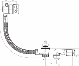 Слив-перелив для ванны Jika Deep автомат 40/50 мм хром H2948170040001