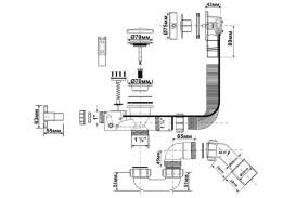 Слив-перелив для ванны McAlpine автомат Premium с двойным дренажом хром PUTWTCPR+TEE