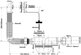 Слив-перелив для ванны McAlpine хром HC30-EX