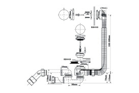 Слив-перелив для ванны McAlpine Slim полуавтомат N-образный с ревизией черный MP31SSF-MBBR