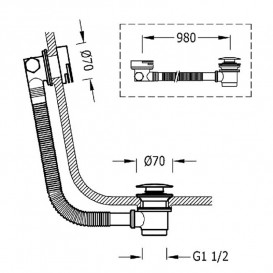 Злив-перелив із наповненням для ванн Tres Click-Clack матовий чорний 03453430NM