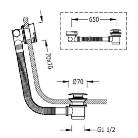 Злив-перелив із наповненням для ванн Tres Click-Clack матовий чорний 03453440NM