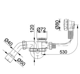 Слив с переливом для ванны Styron белый STY-536-A-F