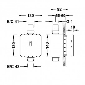 Сливное устройство для писсуара Tres Electronic электронное встраиваемое нержавеющая сталь 01221701