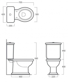 Зливний бачок для унітазу Simas Lante без механізму змиву 20.5х42х44 LA09