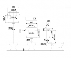 Зливний бачок для унітазу AlcaPlast Alca Uni Старт / Стоп універсальний A94-1 / 2 