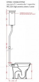 Зливний бачок для унітазу ArtCeram Civitas високий зелений CIC006 35; 00