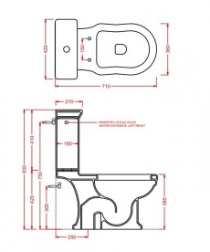 Зливний бачок для унітазу ArtCeram Hermitage чорний глянсовий HEC001 03; 00