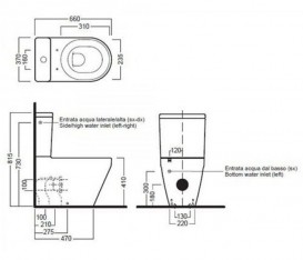 Сливной бачок для унитаза Hatria Erika Pro Q подвод воды сбоку белый YXGR01