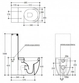 Зливний бачок для унітазу Kerasan Ego / Flo Unica приставних підлоговий білий 2481K1
