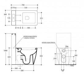 Зливний бачок для унітазу Kerasan Ego / Flo Unica приставних підлоговий білий 2481K1