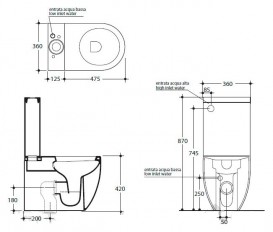Зливний бачок для унітазу Kerasan Flo / Ego прямокутний білий 318101