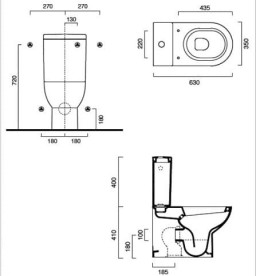 Сливной бачок для унитаза-компакт Catalano Sfera керамика белый 1CMSFR00