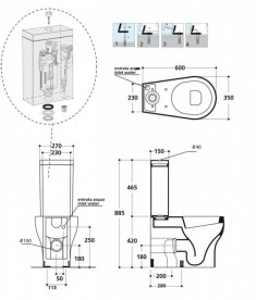 Зливний бачок для унітазу-компакт Kerasan K09 прямокутний білий 458101