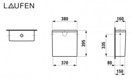 Зливний бачок для унітазу-компакту Laufen Kartell санітарна кераміка чорний глянсовий H8293320209721