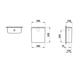 Зливний бачок для унітазу Laufen Palace кераміка білий H8287020008721