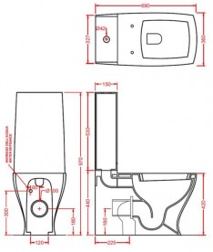 Сливной бачок для унитаза-моноблок ArtCeram JAZZ чёрный глянцевый JZC001 03;00