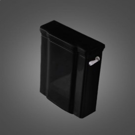 Сливной бачок для унитаза моноблок Kerasan Waldorf для управления боковой ручкой черный глянцевый 417904