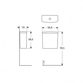 Зливний бачок для унітазу-компакту Geberit Selnova Square фарфор білий 500.267.01.1