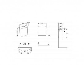 Зливний бачок для унітазу-компакту Geberit Selnova фарфор білий 500.269.01.1