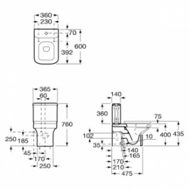 Сливной бачок для унитаза Roca Dama-N керамика белый A341786000